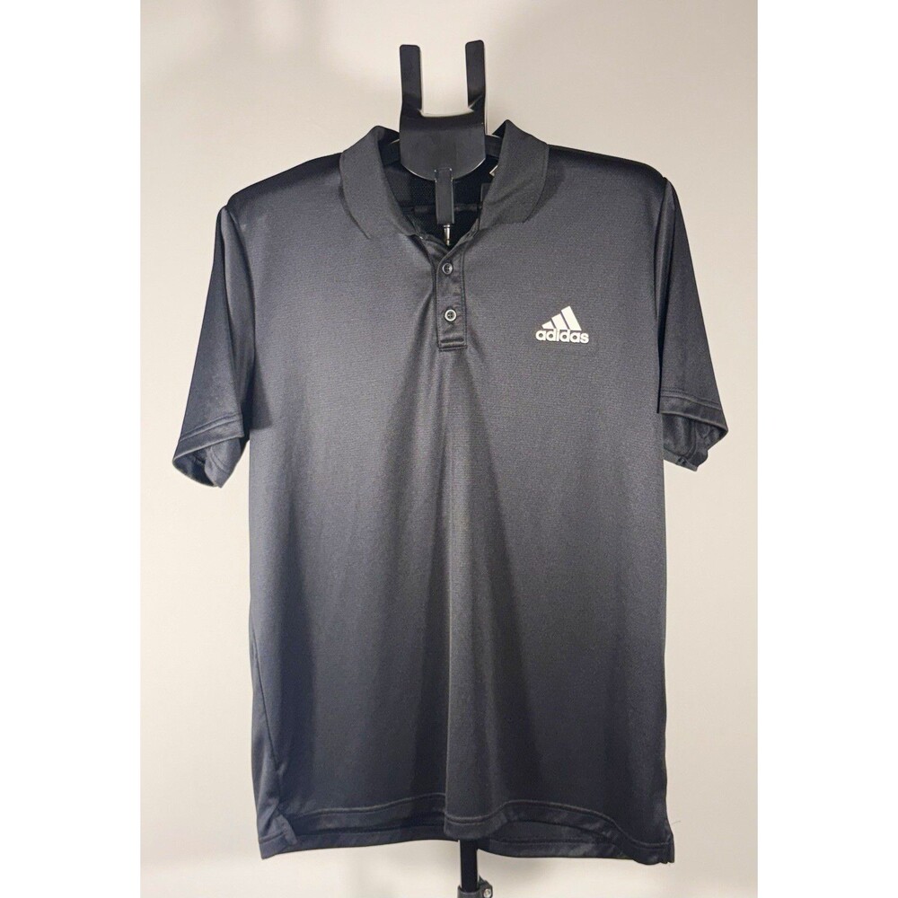 Adidas Men's Black Solid Polo Shirt Short Sleeve Size Large MPN#GL0483